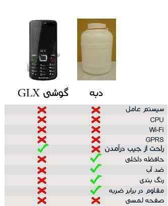                      مقایسه گوشی GLXبا دبه hf